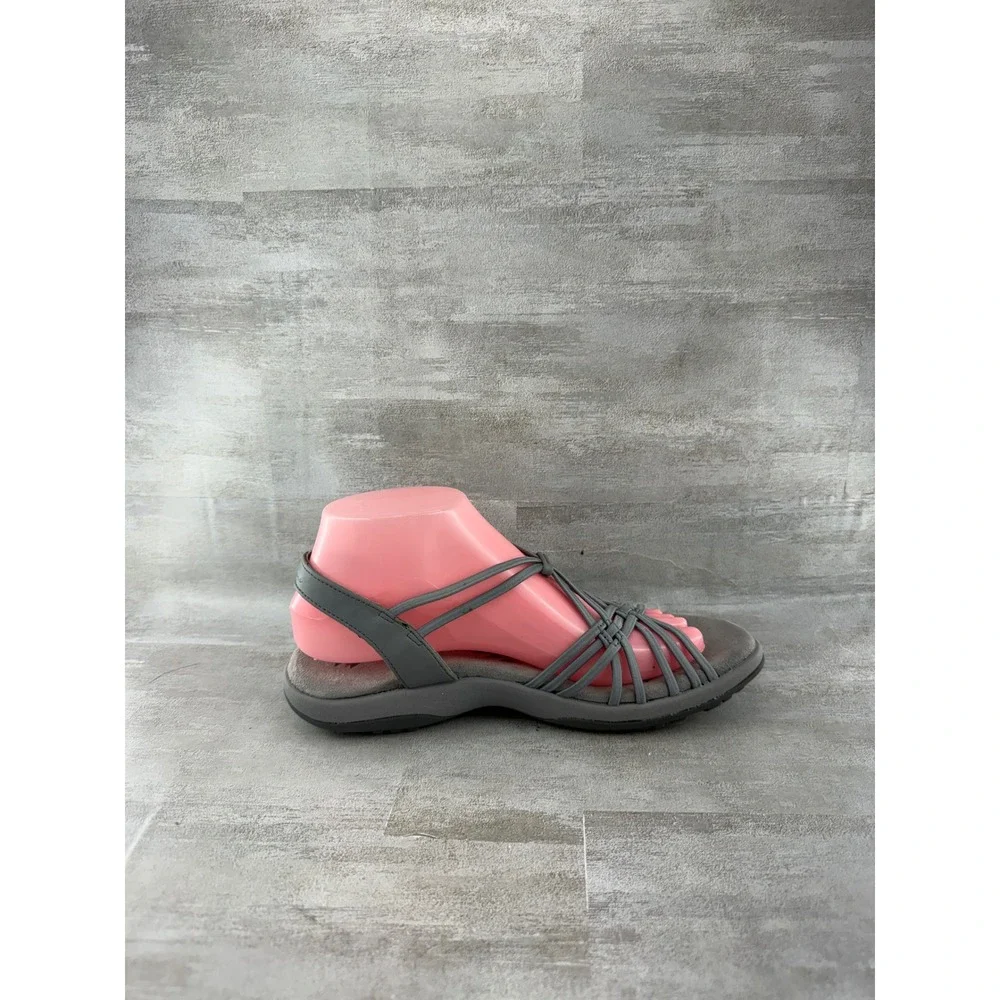 Skechers Reggae Slim Vacay Grey Strappy Sandals Women Size 8 Walking Hiking